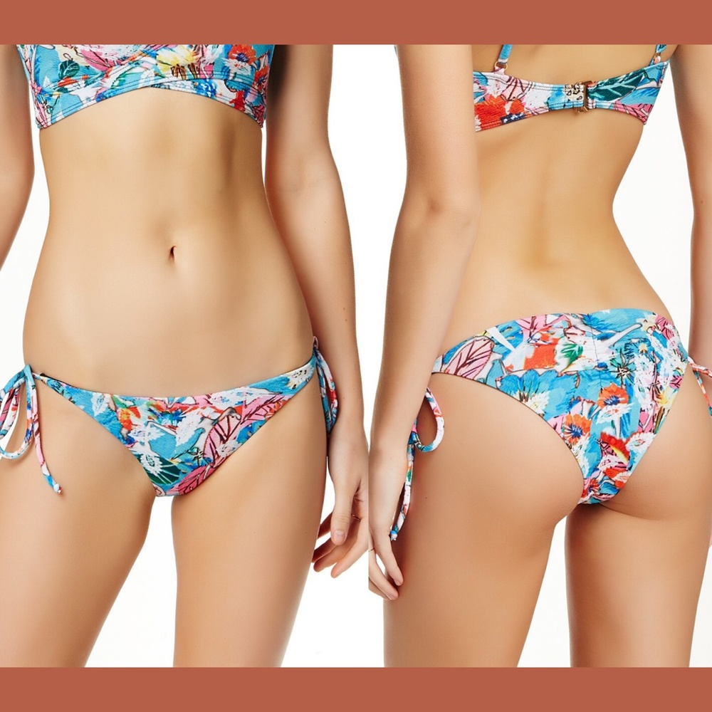 NWT! Beach Riot Mojito Tie‎ Side Bikini Bottoms [SZ XS ] Blue Red